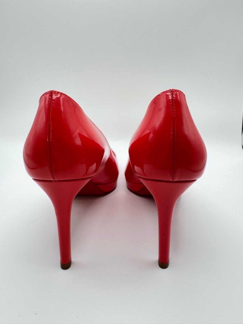 Christian Louboutin Corneille 100 Patent Coral Platform Pump Heels 37 - Picture 6 of 8